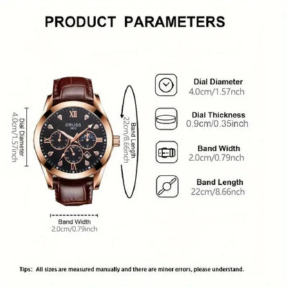 Skorter | Brown Leather Fashion Quartz Watch