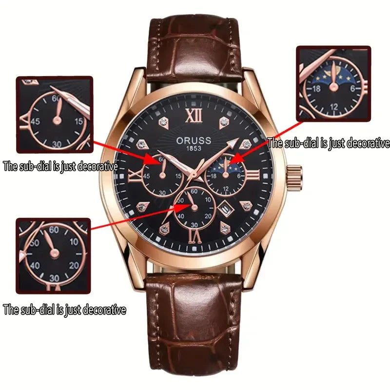 Skorter | Brown Leather Fashion Quartz Watch