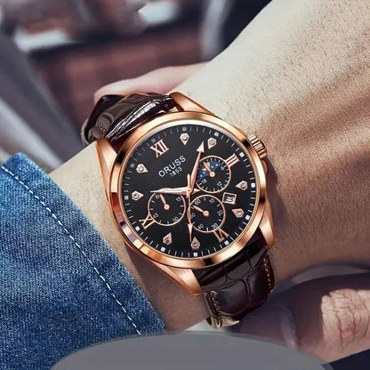 Skorter | Brown Leather Fashion Quartz Watch