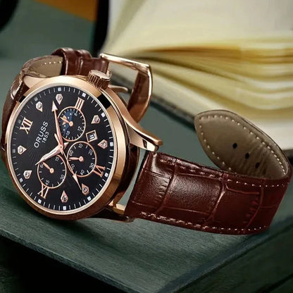 Skorter | Brown Leather Fashion Quartz Watch