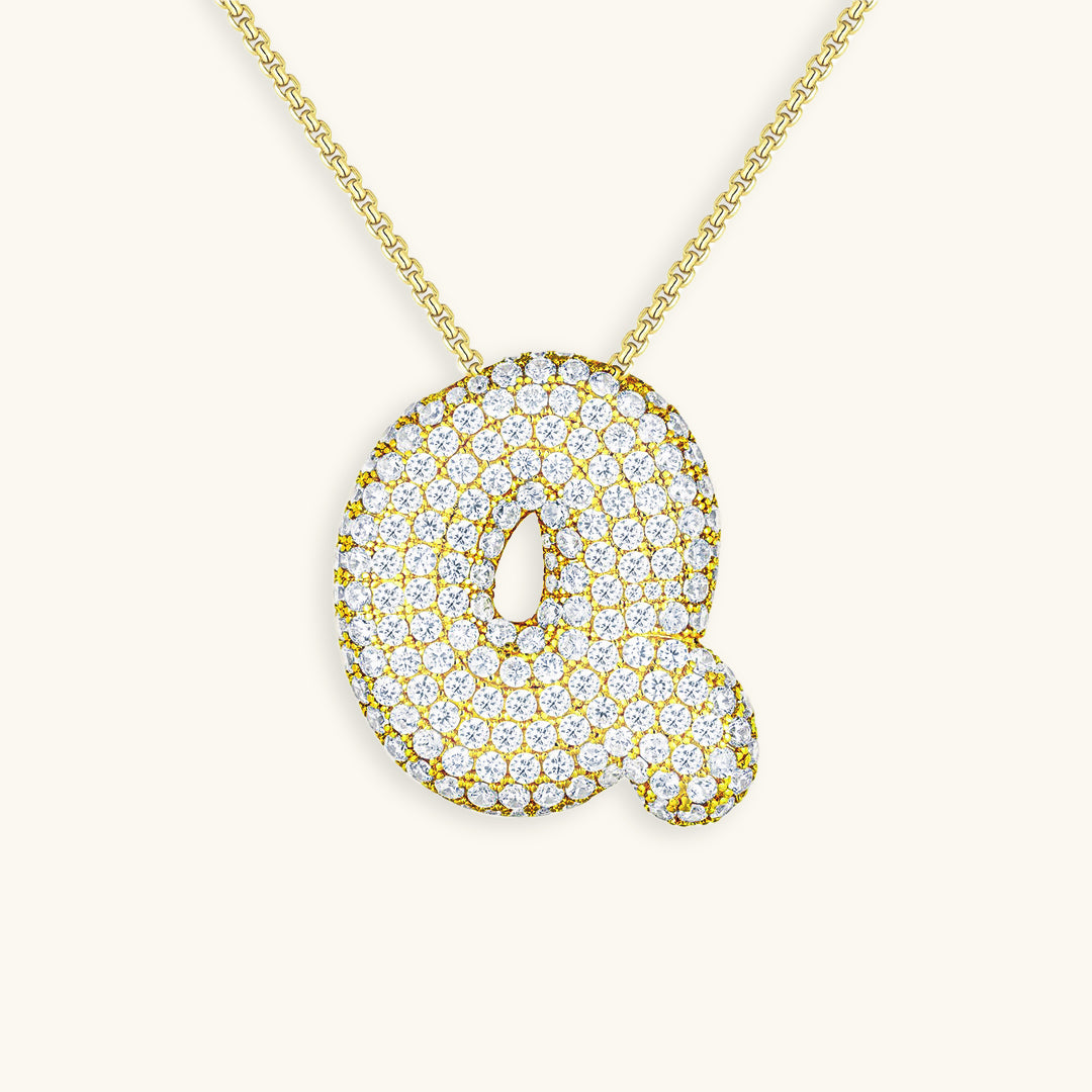 Skorter | Bubble Initial-Diamond-Necklace