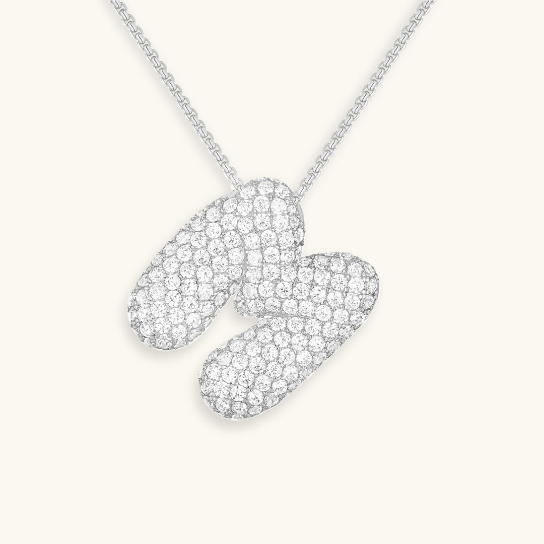 Skorter | Bubble Initial-Diamond-Necklace