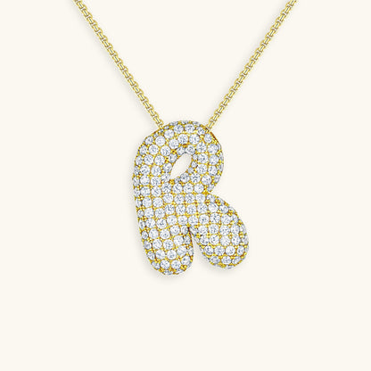 Skorter | Bubble Initial-Diamond-Necklace