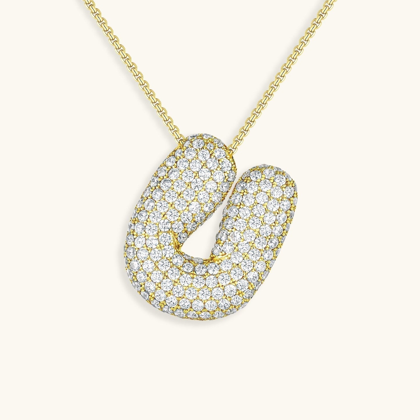Skorter | Bubble Initial-Diamond-Necklace
