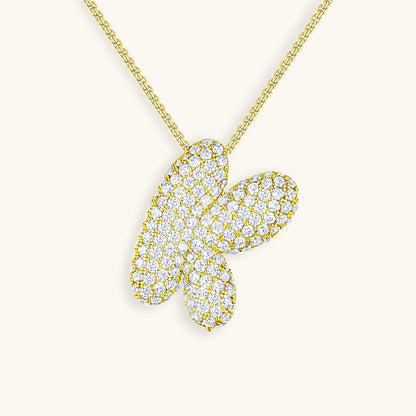 Skorter | Bubble Initial-Diamond-Necklace