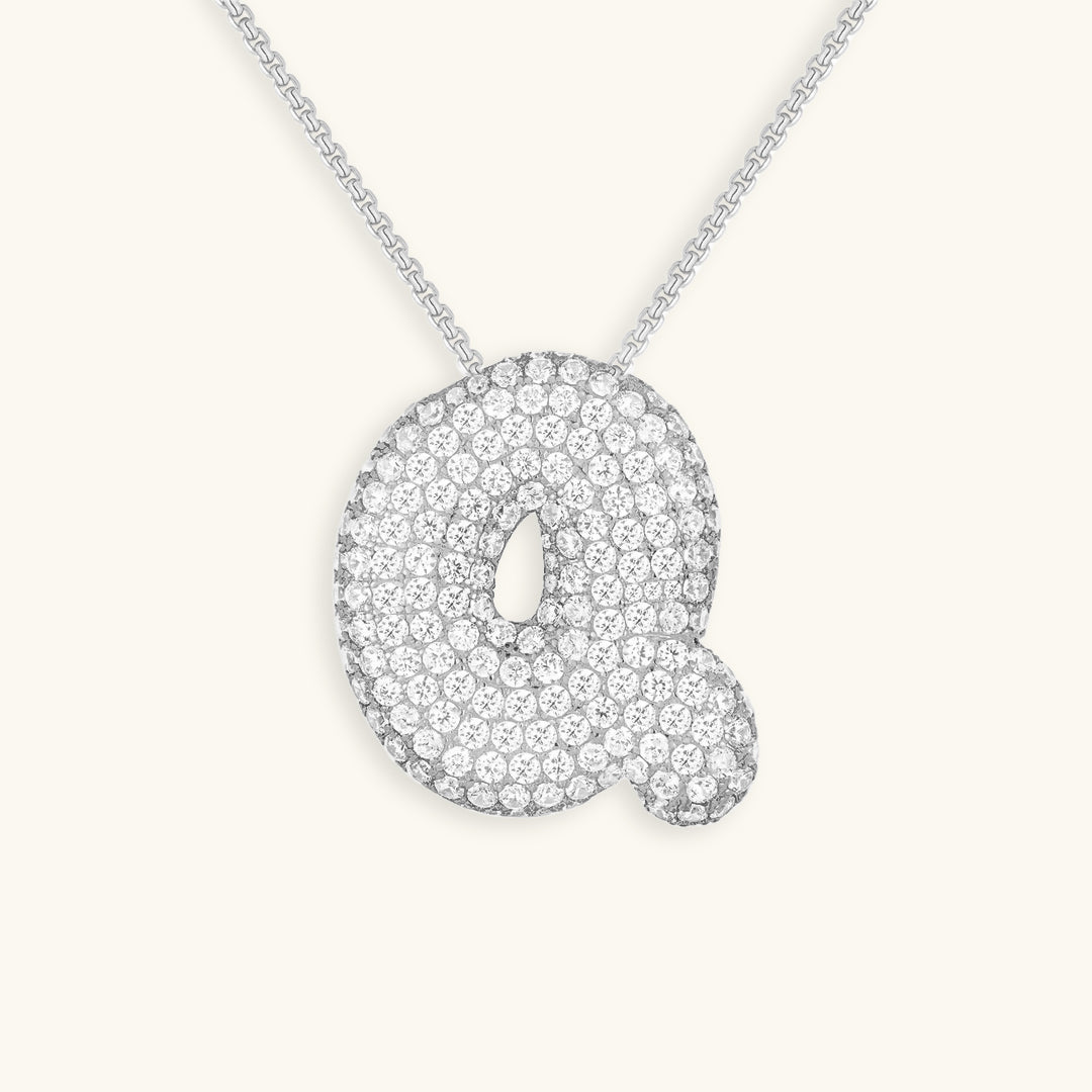 Skorter | Bubble Initial-Diamond-Necklace
