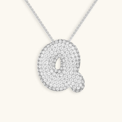 Skorter | Bubble Initial-Diamond-Necklace