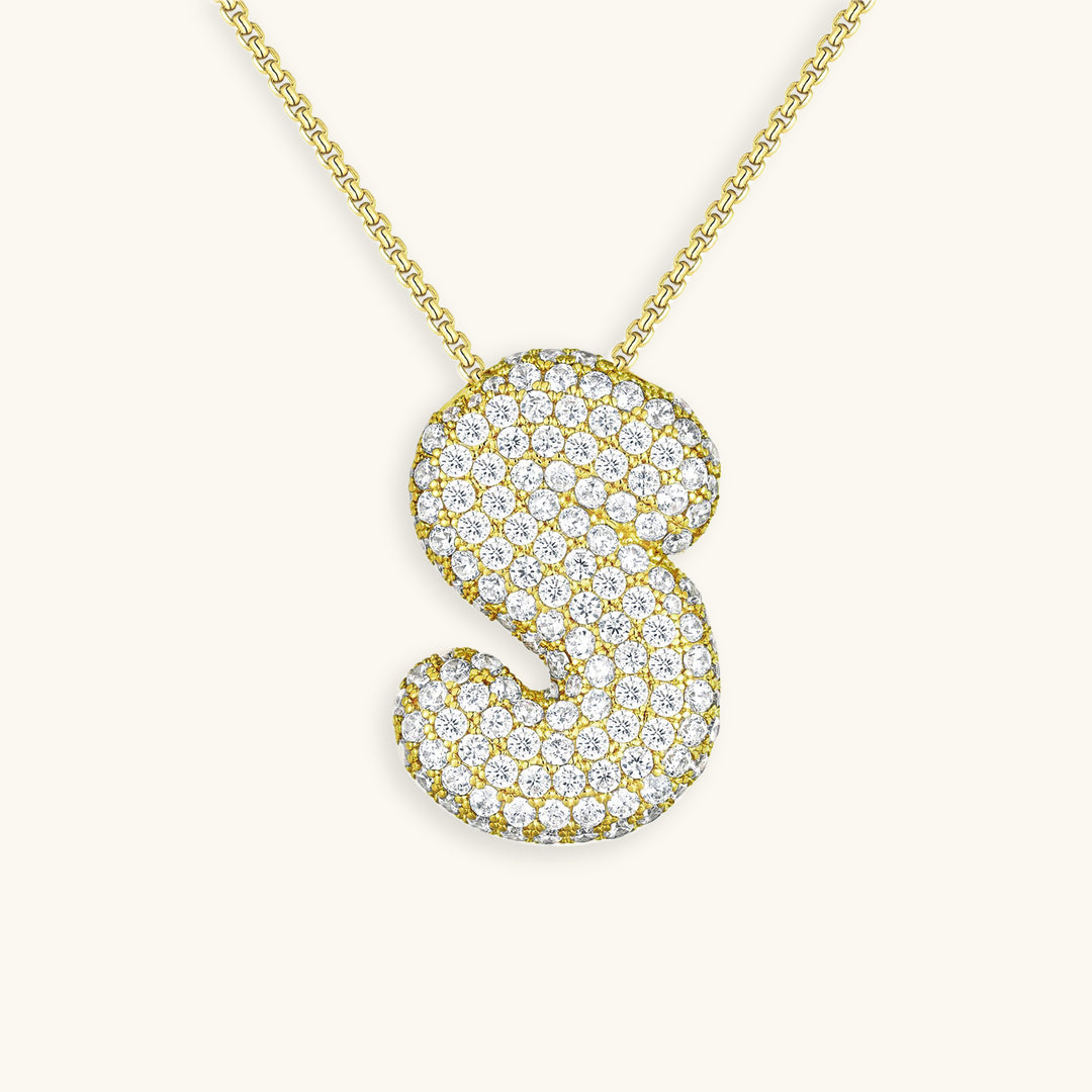 Skorter | Bubble Initial-Diamond-Necklace