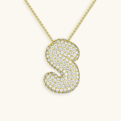 Skorter | Bubble Initial-Diamond-Necklace