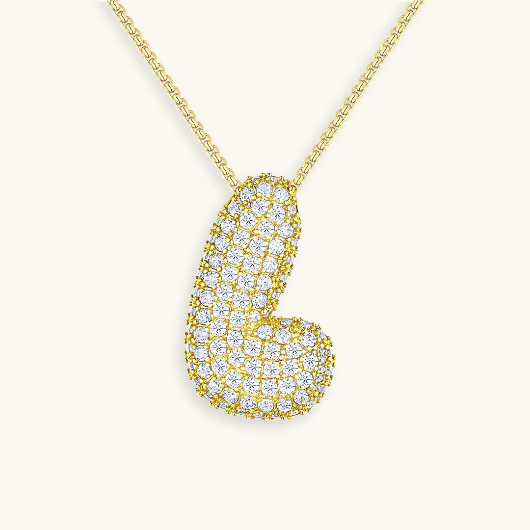 Skorter | Bubble Initial-Diamond-Necklace