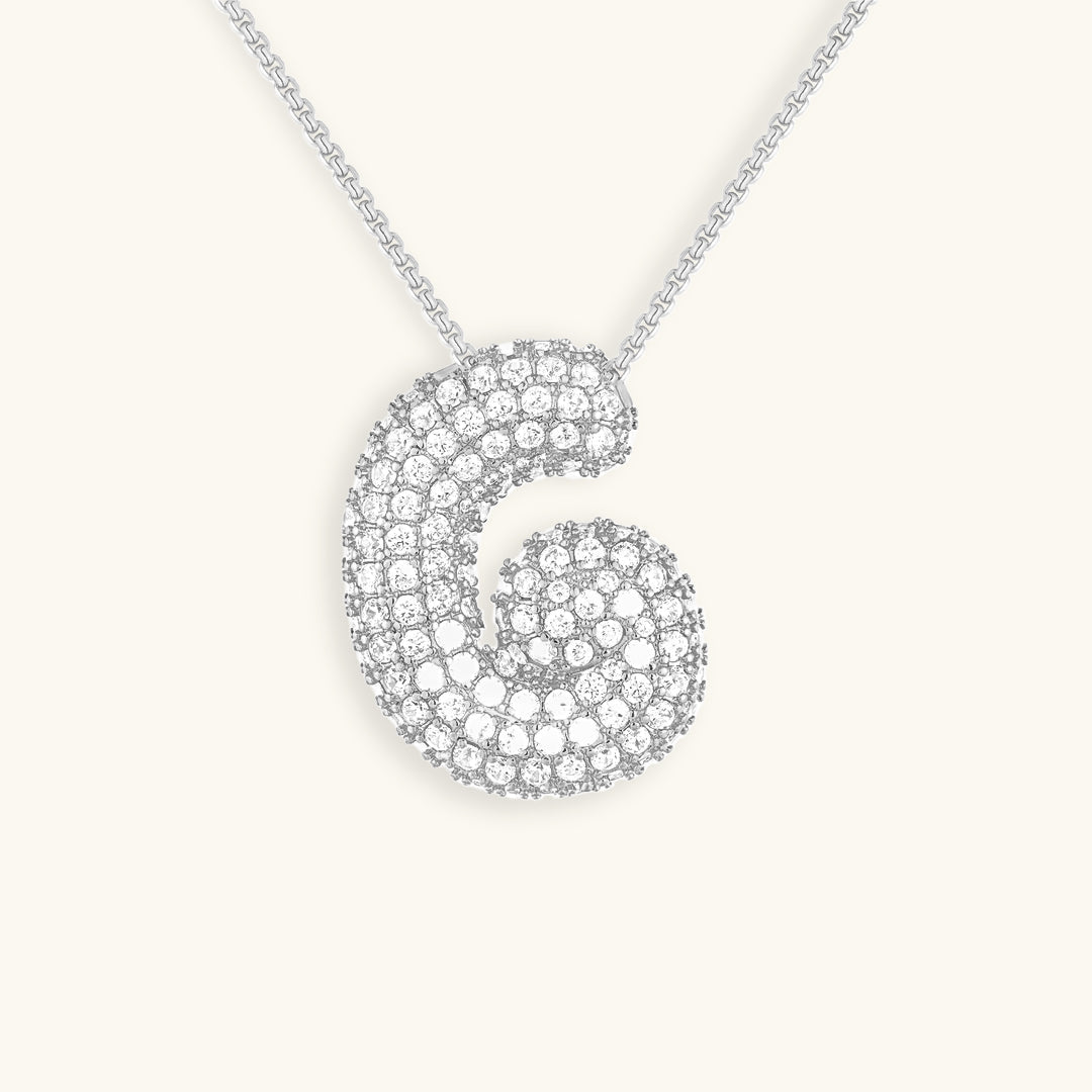 Skorter | Bubble Initial-Diamond-Necklace