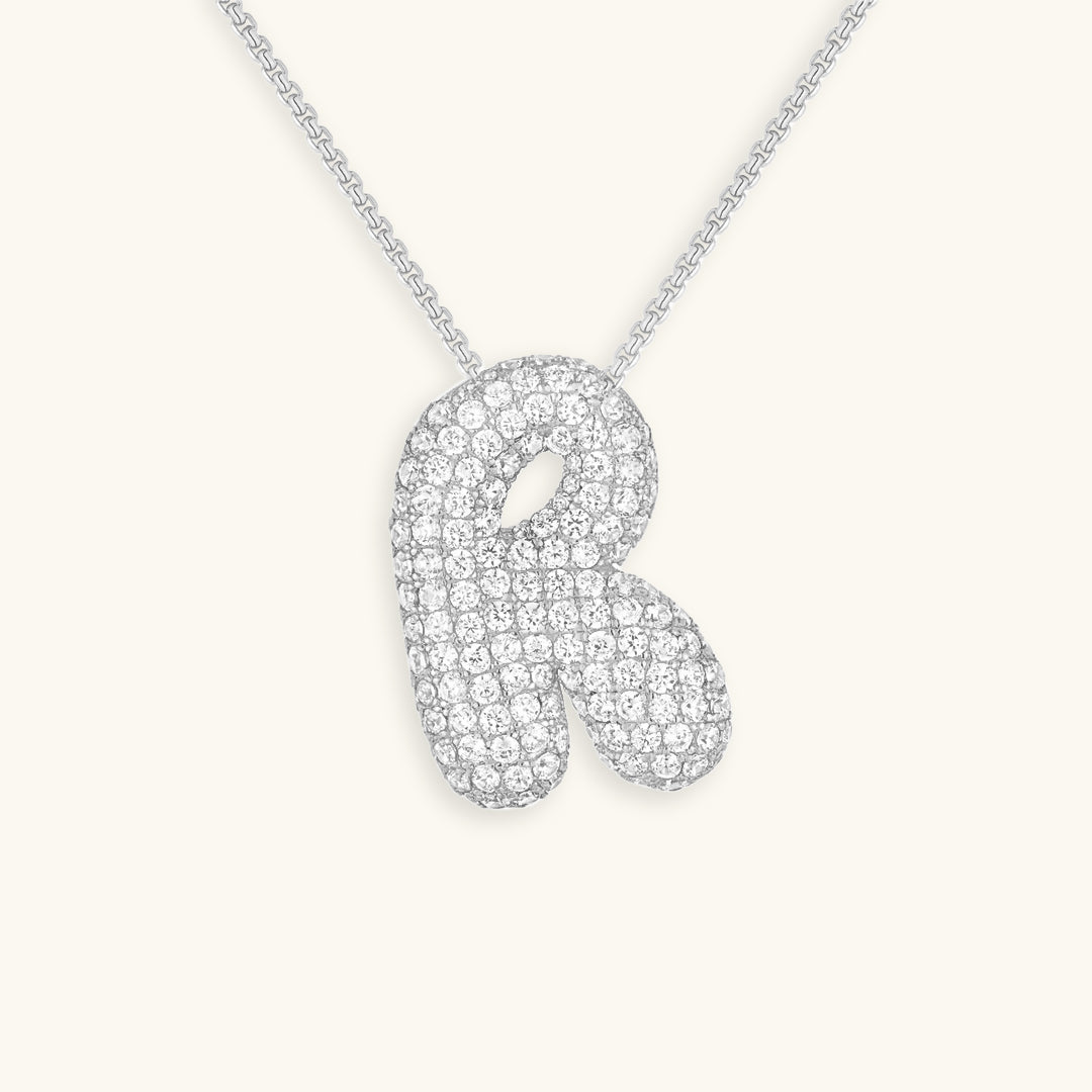 Skorter | Bubble Initial-Diamond-Necklace
