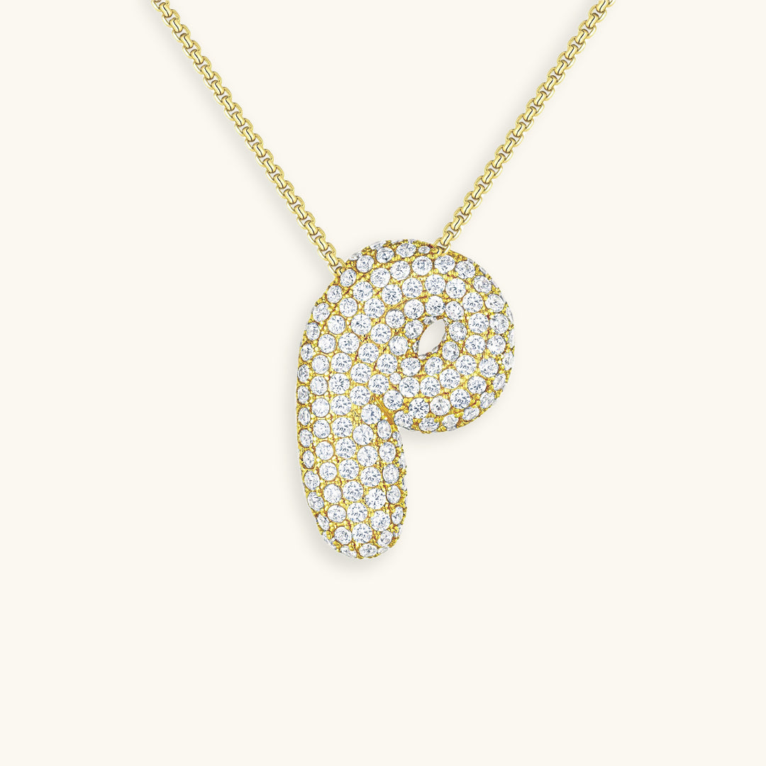 Skorter | Bubble Initial-Diamond-Necklace