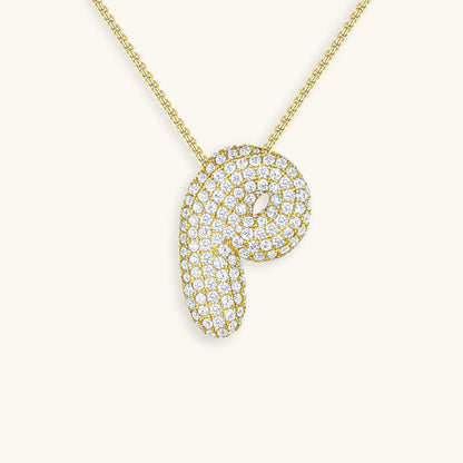 Skorter | Bubble Initial-Diamond-Necklace