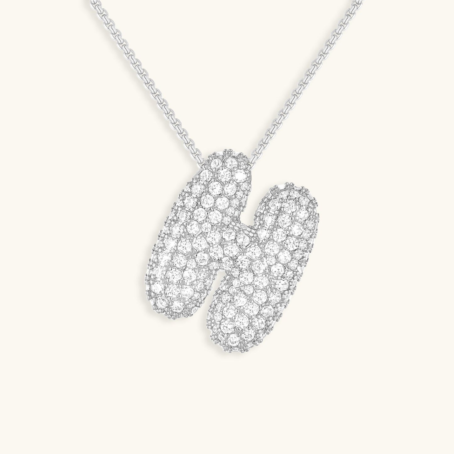Skorter | Bubble Initial-Diamond-Necklace