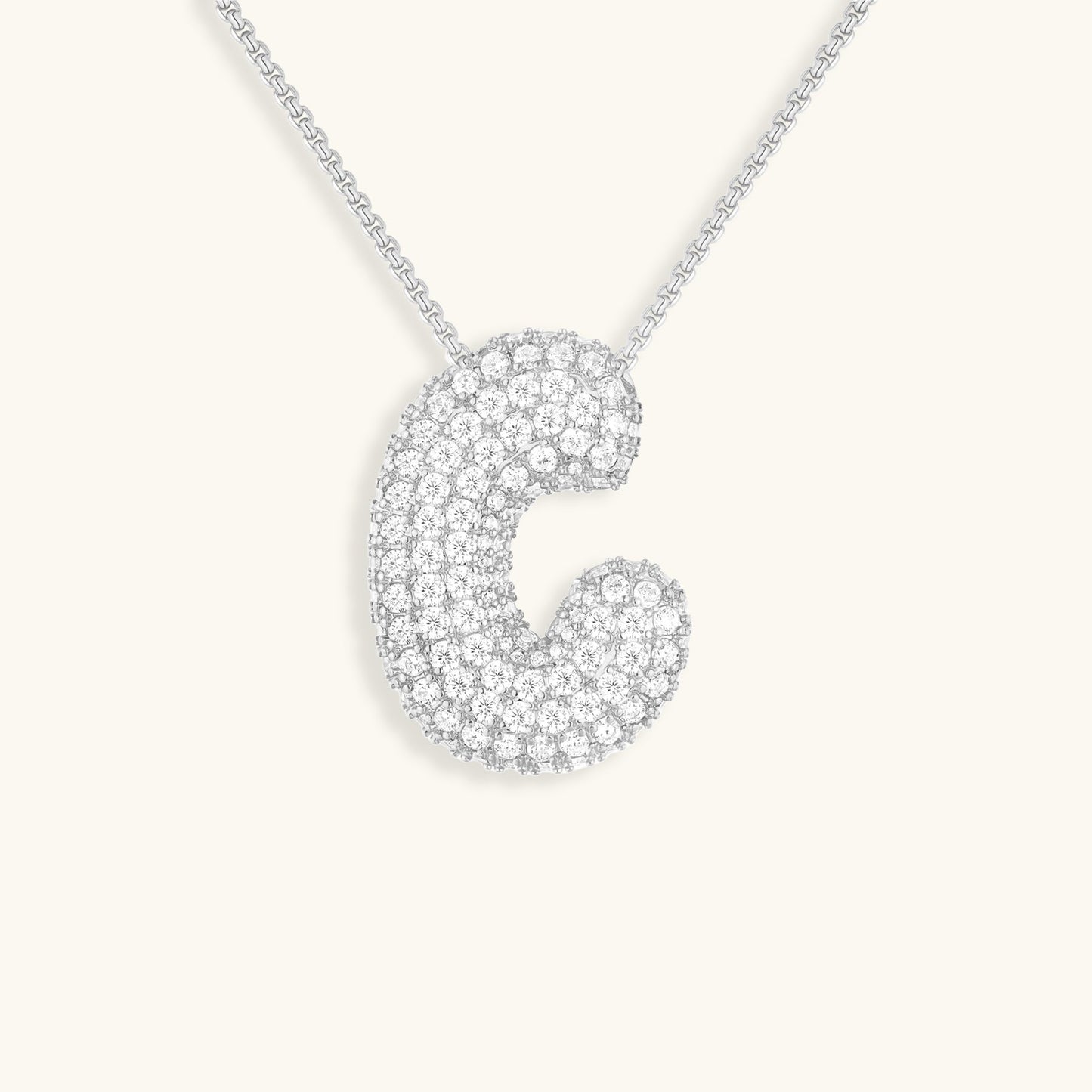 Skorter | Bubble Initial-Diamond-Necklace