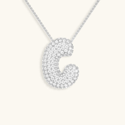 Skorter | Bubble Initial-Diamond-Necklace