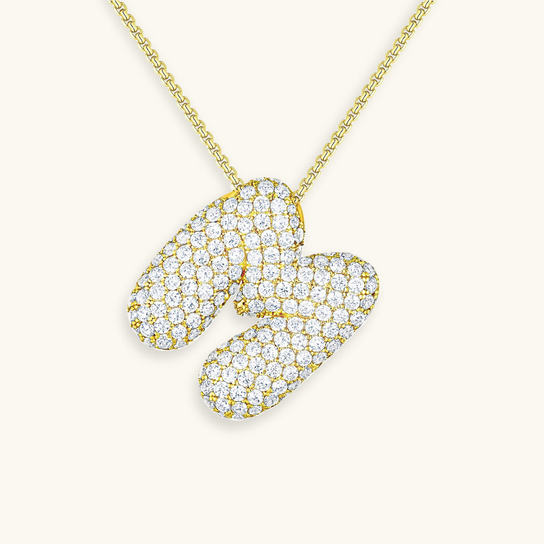Skorter | Bubble Initial-Diamond-Necklace