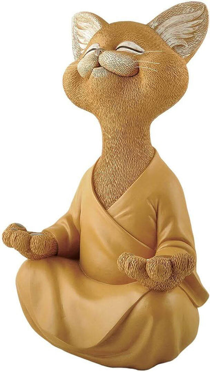 Skorter | Buddha Cat Figurine – Zen Garden Decoration