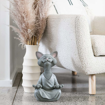 Skorter | Buddha Cat Figurine – Zen Garden Decoration