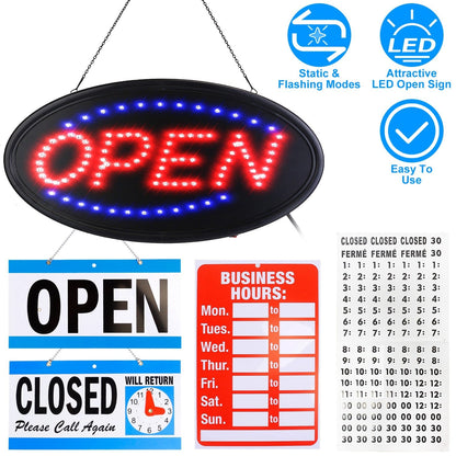 Skorter | Business Neon Open Sign Advertising Board with Steady Blinking Modes