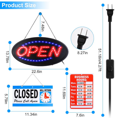 Skorter | Business Neon Open Sign Advertising Board with Steady Blinking Modes