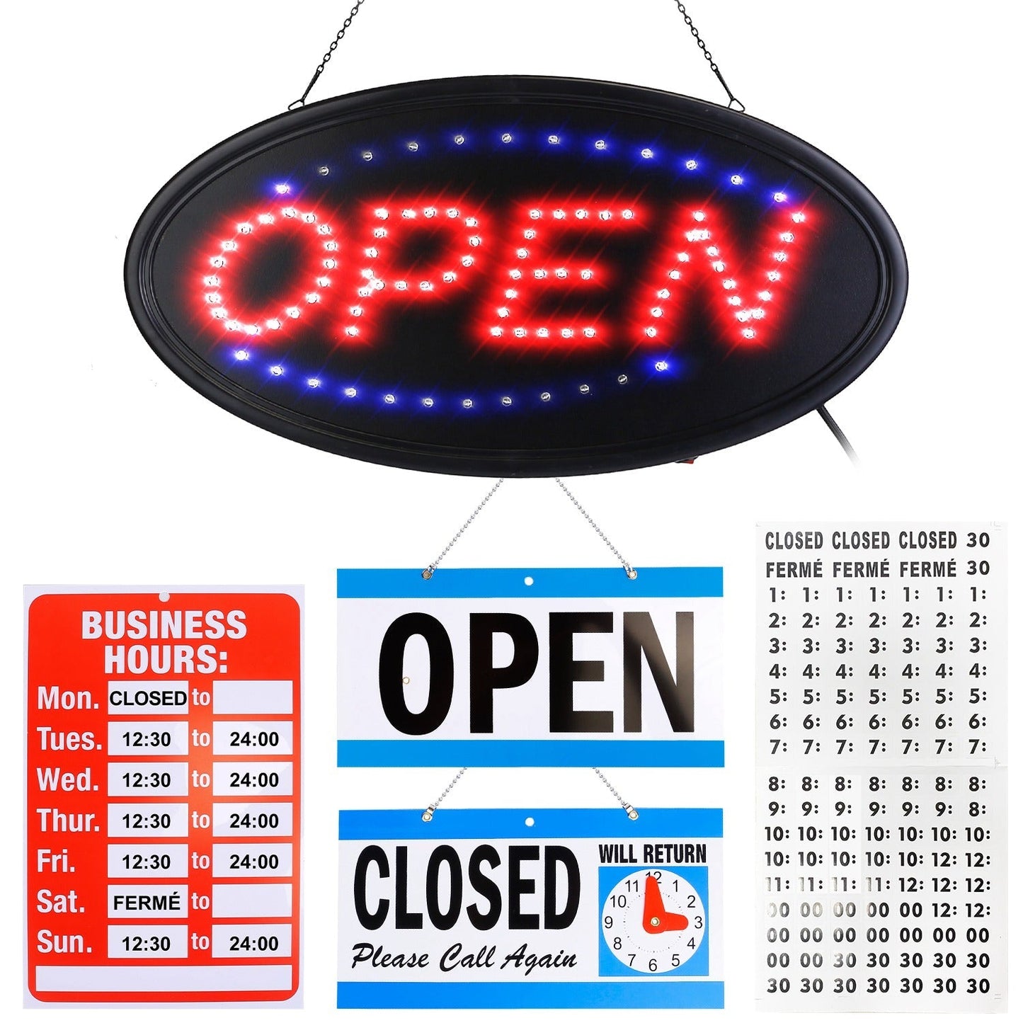 Skorter | Business Neon Open Sign Advertising Board with Steady Blinking Modes