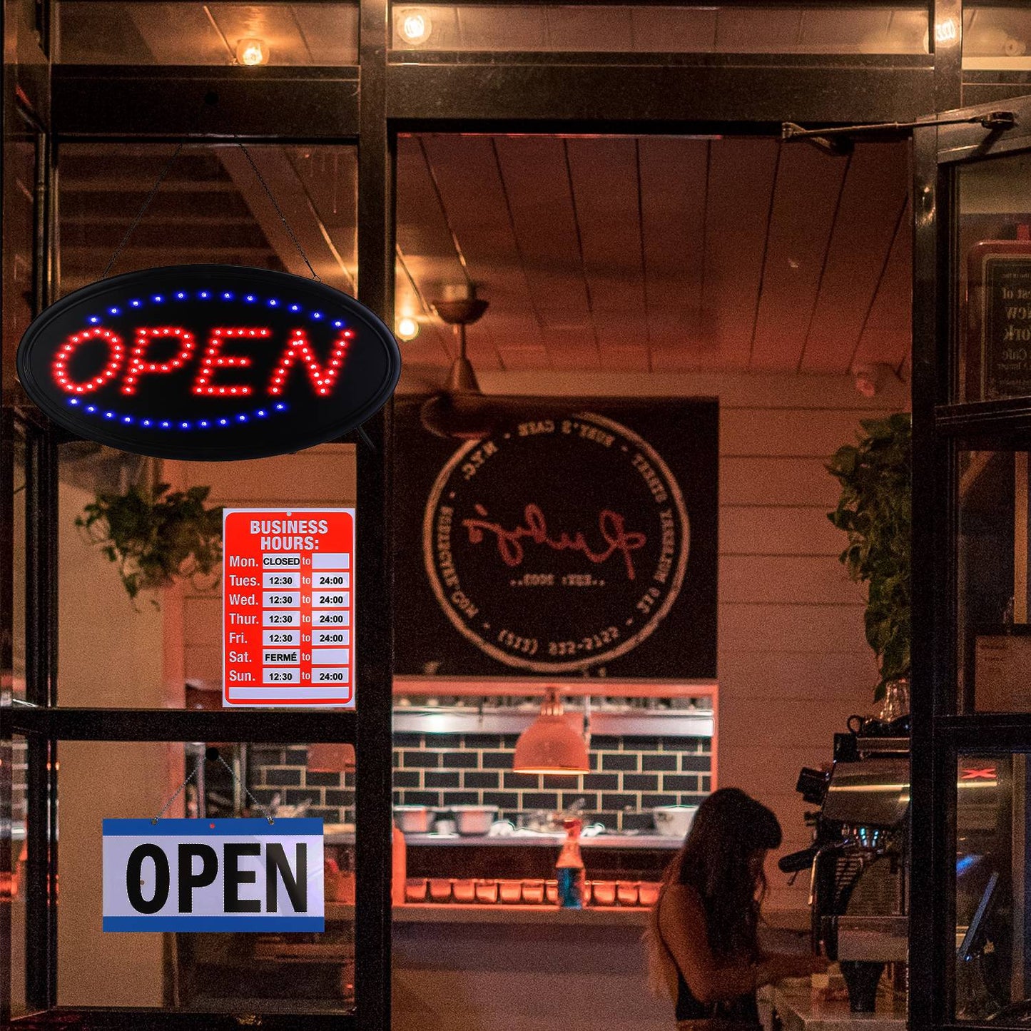 Skorter | Business Neon Open Sign Advertising Board with Steady Blinking Modes