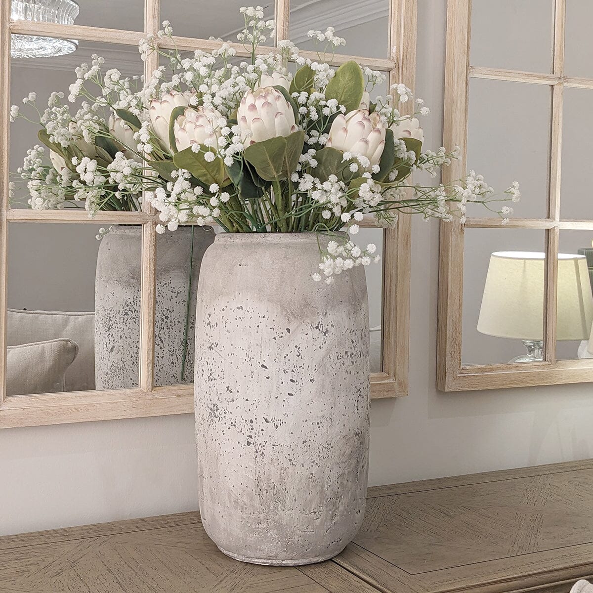 Skorter | Buxton Neutral Worn High Stone Vase