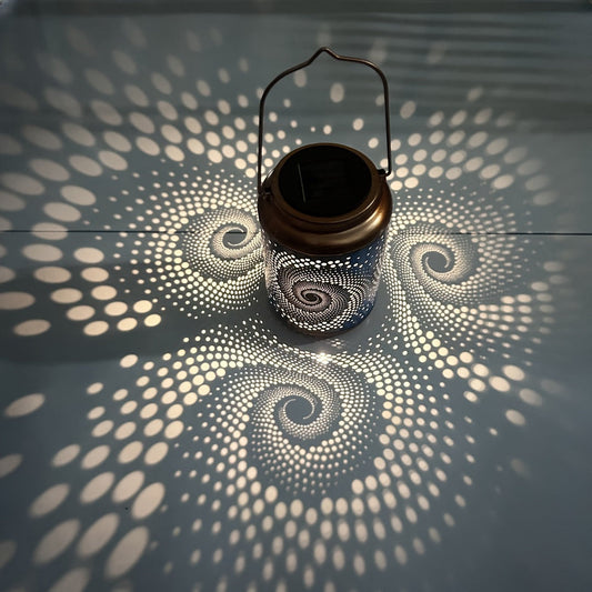 Skorter | SolarLantern - Hanging Solar Lamps for Outdoors, Hollow Metal LED Lamps