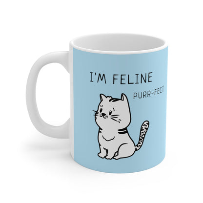 Skorter | Feline Purr-Fect Mug in Blue