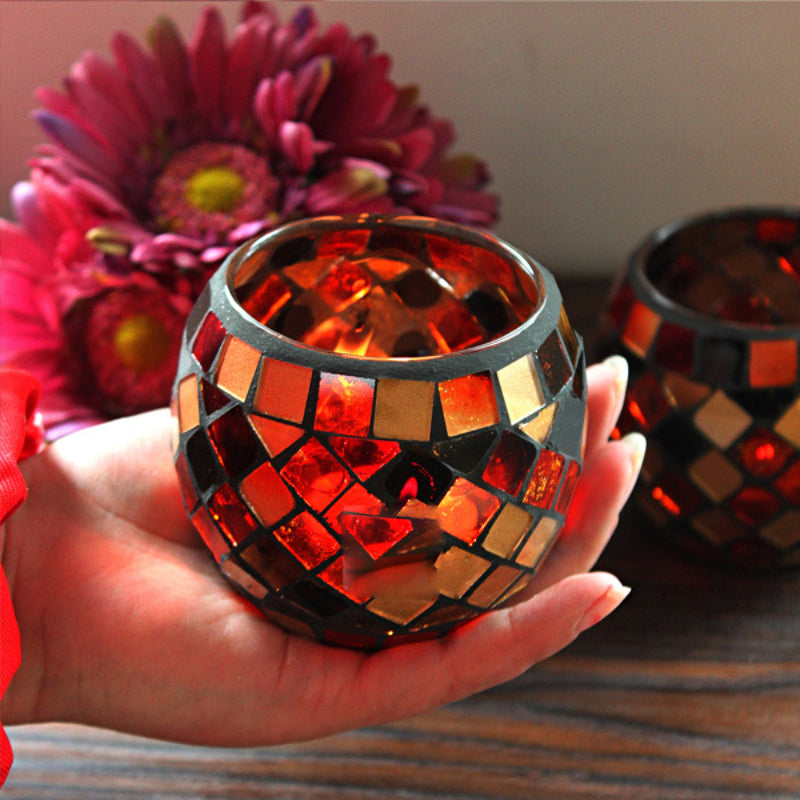 Skorter | European Retro Glass Mosaic Tealight Holder