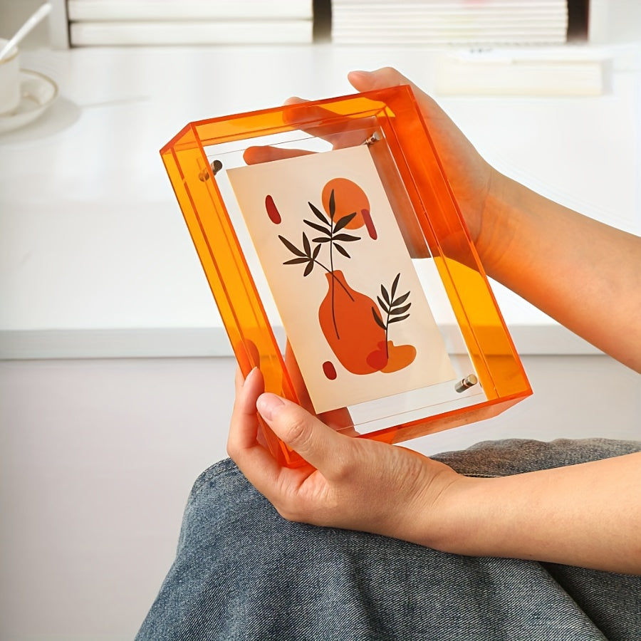 Skorter | Elegant Acrylic Picture Frame - Rectangular, Wall Mounting or Table Decoration for Wedding Pictures, Posters & Puzzles - No Power Needed, Home Decor