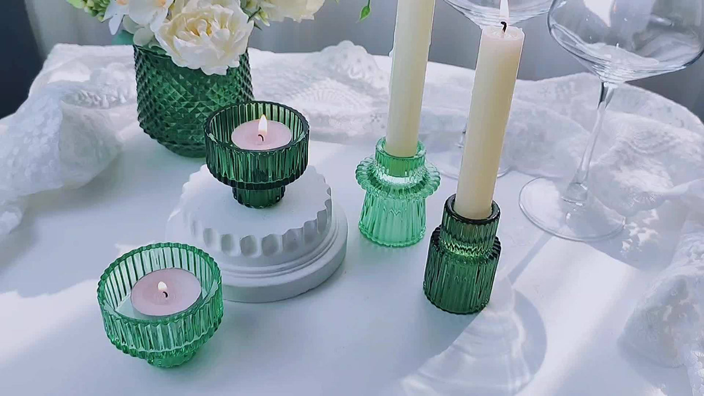 Skorter | 3/6-part Glass Candle Holders - Perfect for Table Decoration and Weddings