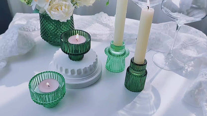 Skorter | 3/6-part Glass Candle Holders - Perfect for Table Decoration and Weddings