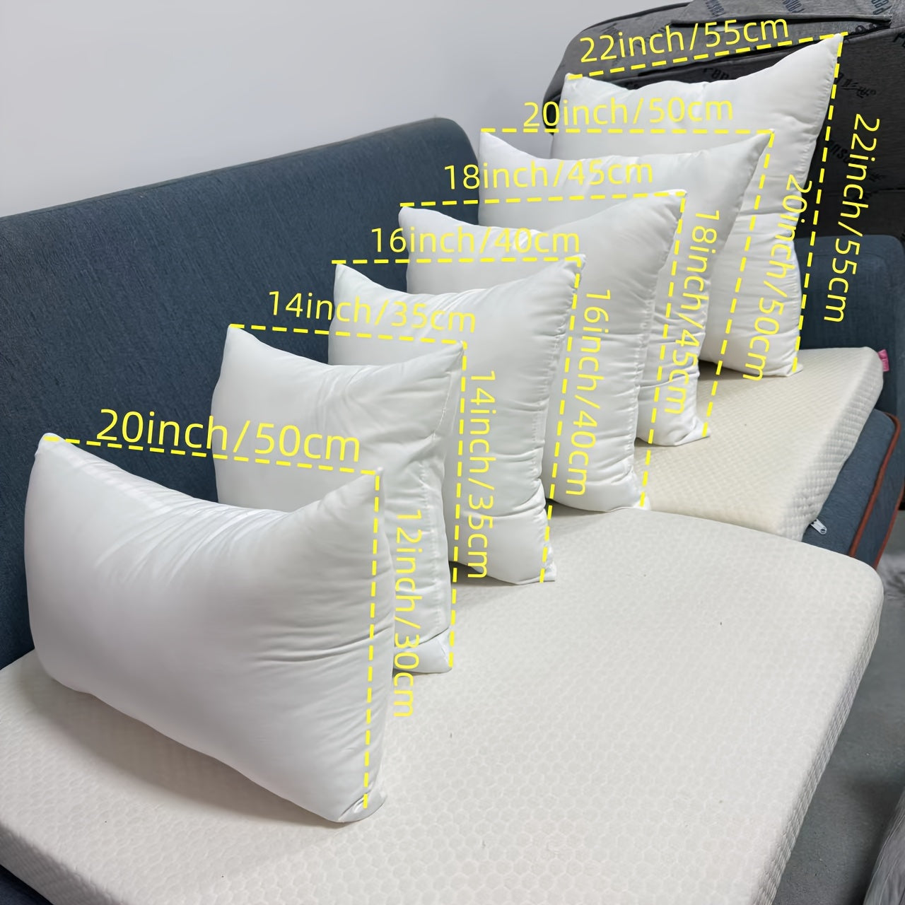 Skorter | 4 pcs Classic White Pillow Fill - High elastic pillows for sofa, car, and bedroom decoration