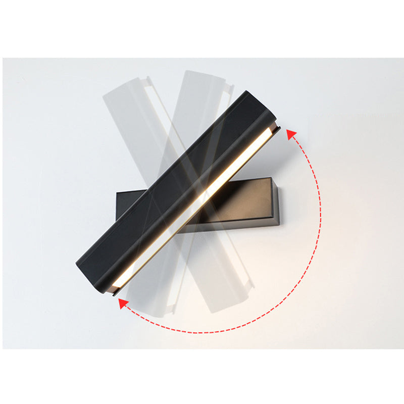 Skorter | Aqsa Modern LED Wall Lamp Indoor Reversible Rectangular Metal/Wood Living Room
