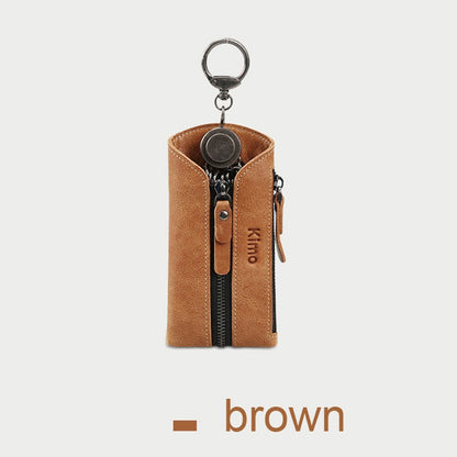 Skorter | 7-in-1 Portable Leather Key Case with Zipper Coin Purse, for Men & Women