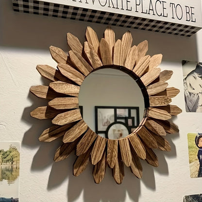Skorter | 1 Piece Bohemian Sunflower Mirror - Brushed Wall Mirror, Decorative Mirror
