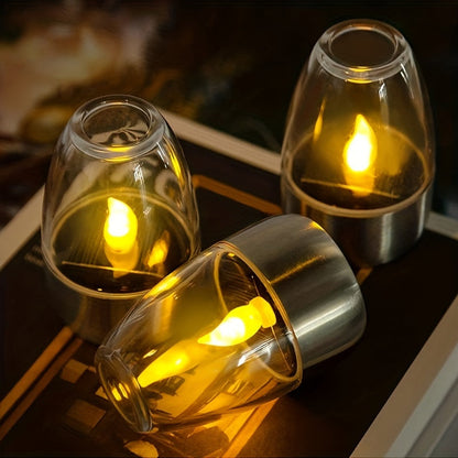 Skorter | SolarCandle - LED Tealight on Solar Energy, Decorative Warm White Light Lamp