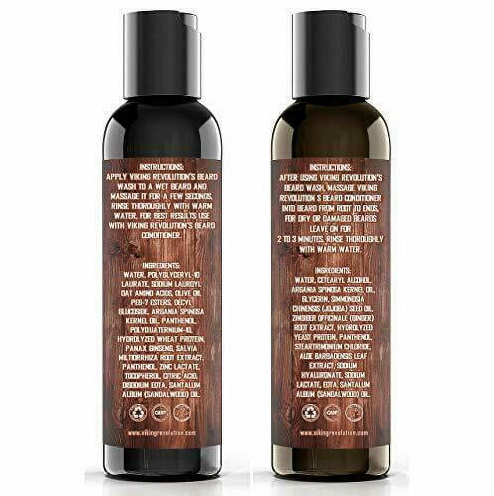 Skorter | Beard Wash & Beard Conditioning Set, Argan & Jojoba Oil - Natural Sandalwood Scent - Beard Shampoo & Beard Oil - 10 oz