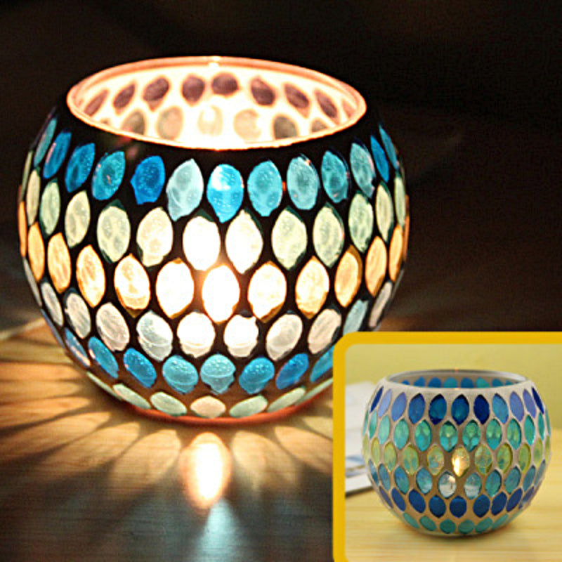 Skorter | European Retro Glass Mosaic Tealight Holder