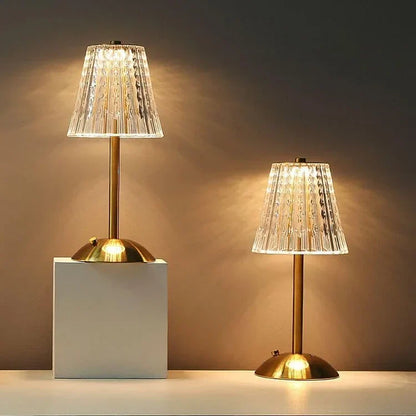 Skorter | Golden Crystal Table Lamp - Elegant Touch Controlled LED Lighting