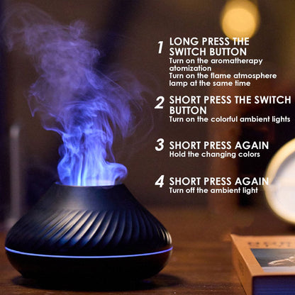 Skorter | Flame Air Purifier - 130ml Essential Oil Flame Air Purifier Humidifier with Fire LED Light with Automatic Off Protection
