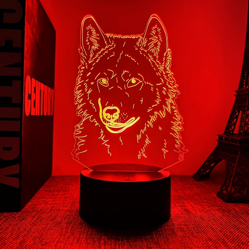 Skorter | WolfLight - 3D Night Lamp with Touch Control and Black Base