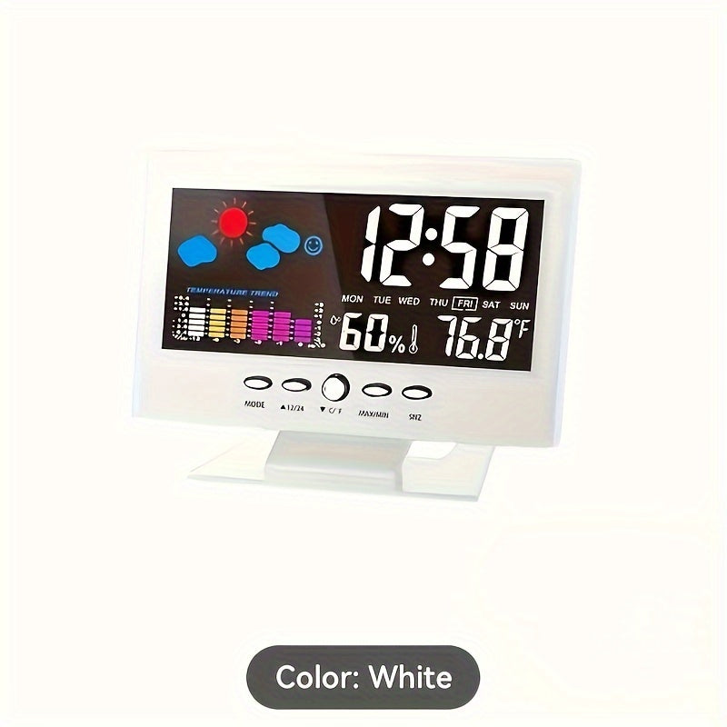 Skorter | SilentTime - Silent Digital Alarm Clock with Temperature & Humidity Display