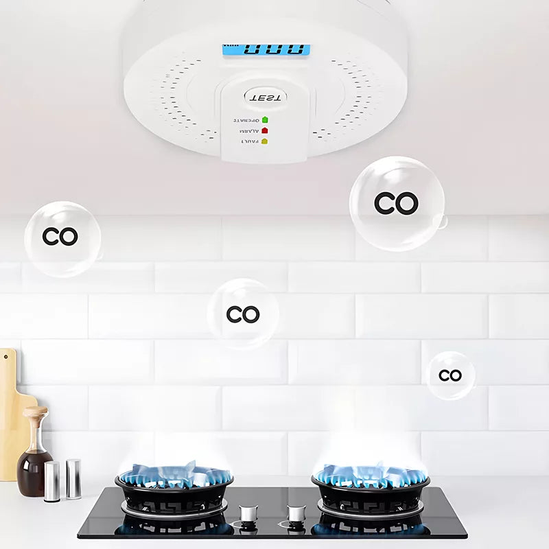 Skorter | Carbon Monoxide Detector | Reliable Alarm Sensor with LCD Display for Home Safety