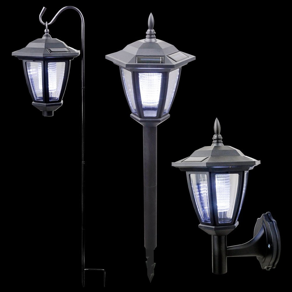 Skorter | Solar Black 3-function LED lamp - Stake, wall lamp or hanging, 30 inches high