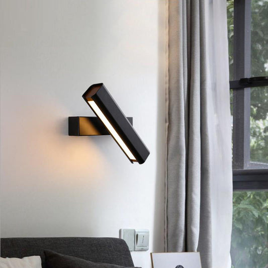 Skorter | Aqsa Modern LED Wall Lamp Indoor Reversible Rectangular Metal/Wood Living Room