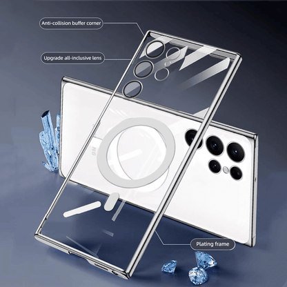 Skorter | Transparent Luxury Coating Magnetic Cover for Samsung